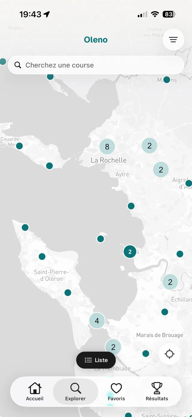 La carte des courses autour de moi (application mobile)
